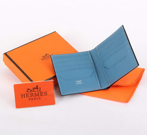 Cheap Fake Hermes MC Socrate Wallet H6002 Blue - Click Image to Close